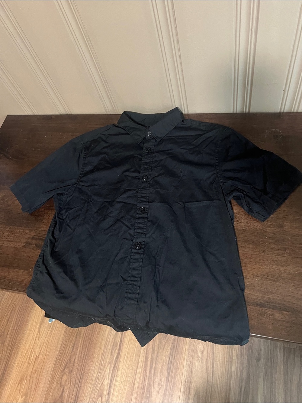 Men's Black Short-Sleeve Button-Up Shirt All saints